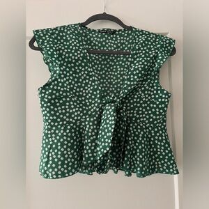 SHEIN Floral Green Crop Top